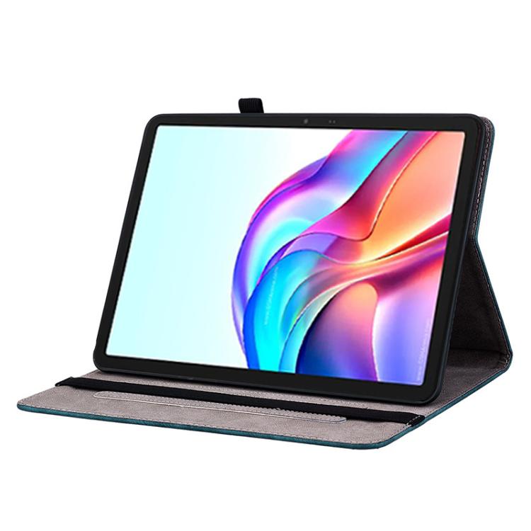 For Tecno Megapad 11 Butterfly Rose Embossed Leather Tablet Case(Dark Blue) - Others by PMC TechLife | Online Shopping South Africa | PMC TechLife | Buy Now Pay Later Mobicred