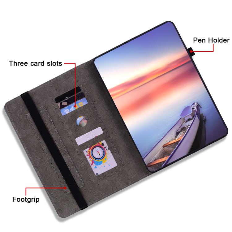 For Tecno Megapad 11 Butterfly Rose Embossed Leather Tablet Case(Dark Blue) - Others by PMC TechLife | Online Shopping South Africa | PMC TechLife | Buy Now Pay Later Mobicred
