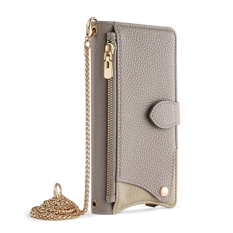 For Nokia G42 / G310 Crossbody Chain Fishtail Litchi Leather Phone Case(Grey) - Nokia Cases by PMC TechLife | Online Shopping South Africa | PMC TechLife | Buy Now Pay Later Mobicred