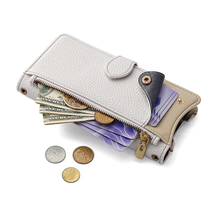 For Sharp Aquos wish4 Crossbody Chain Fishtail Litchi Leather Phone Case(White) - More Brand by PMC TechLife | Online Shopping South Africa | PMC TechLife | Buy Now Pay Later Mobicred