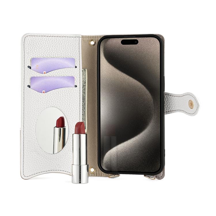 For Google Pixel 6 Pro Crossbody Chain Fishtail Litchi Leather Phone Case(White) - Google Cases by PMC TechLife | Online Shopping South Africa | PMC TechLife | Buy Now Pay Later Mobicred