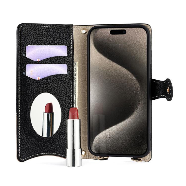 For Itel A50 Crossbody Chain Fishtail Litchi Leather Phone Case(Black) - More Brand by PMC TechLife | Online Shopping South Africa | PMC TechLife | Buy Now Pay Later Mobicred