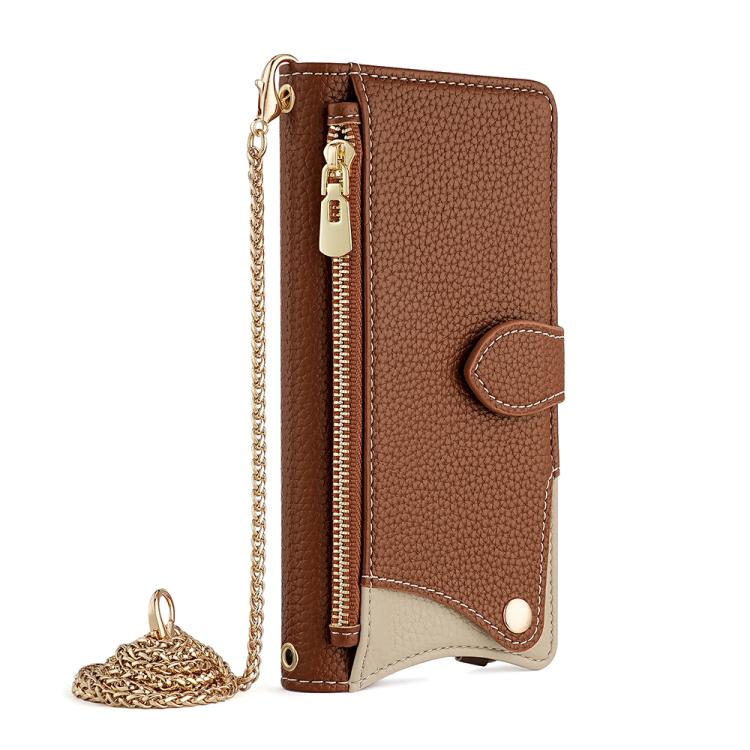 For Itel A50 Crossbody Chain Fishtail Litchi Leather Phone Case(Brown) - More Brand by PMC TechLife | Online Shopping South Africa | PMC TechLife | Buy Now Pay Later Mobicred