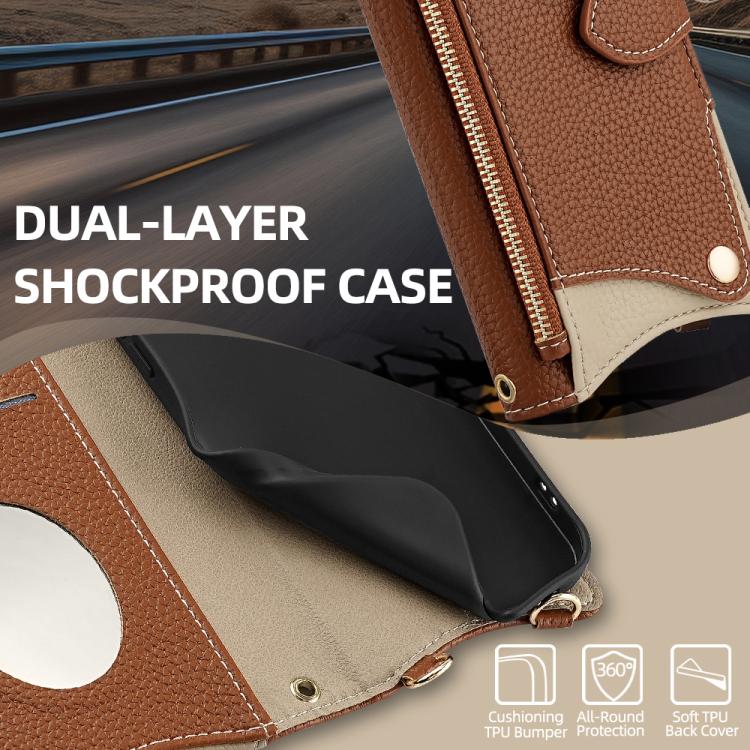 For Itel A50 Crossbody Chain Fishtail Litchi Leather Phone Case(Brown) - More Brand by PMC TechLife | Online Shopping South Africa | PMC TechLife | Buy Now Pay Later Mobicred
