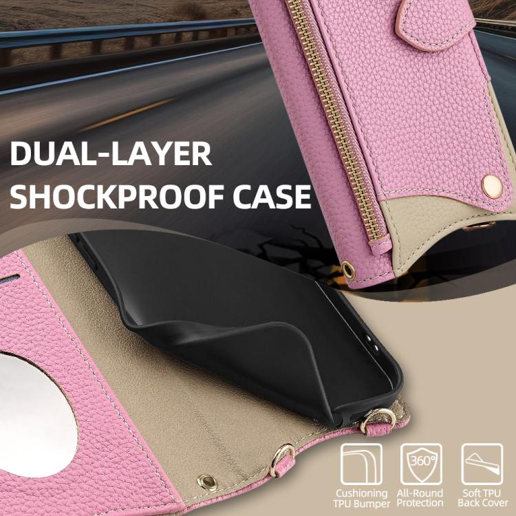 For Itel A50 Crossbody Chain Fishtail Litchi Leather Phone Case(Pink) - More Brand by PMC TechLife | Online Shopping South Africa | PMC TechLife | Buy Now Pay Later Mobicred