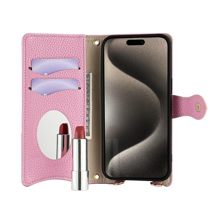 For Tecno Camon 30 Pro Crossbody Chain Fishtail Litchi Leather Phone Case(Pink) - Tecno Cases by PMC TechLife | Online Shopping South Africa | PMC TechLife | Buy Now Pay Later Mobicred