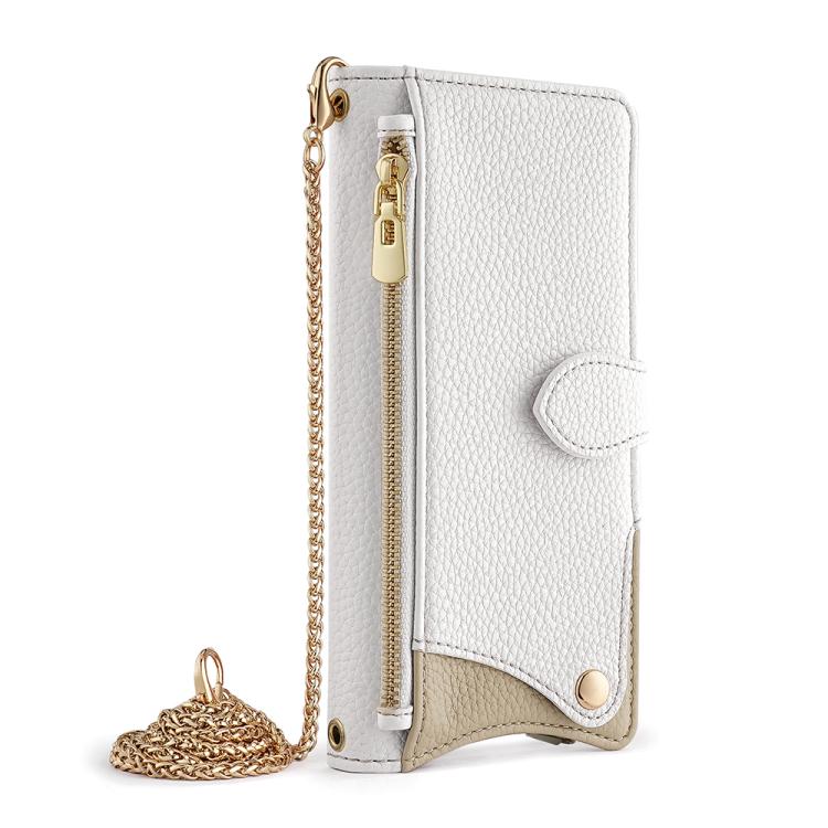 For Tecno Camon 30 Pro Crossbody Chain Fishtail Litchi Leather Phone Case(White) - free shipping - PMC TechLife - Order now!