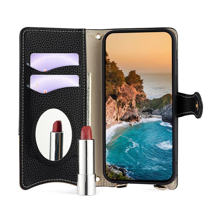For Motorola Edge 50 Pro Crossbody Chain Fishtail Litchi Leather Phone Case(Black) - Motorola Cases by PMC TechLife | Online Shopping South Africa | PMC TechLife | Buy Now Pay Later Mobicred