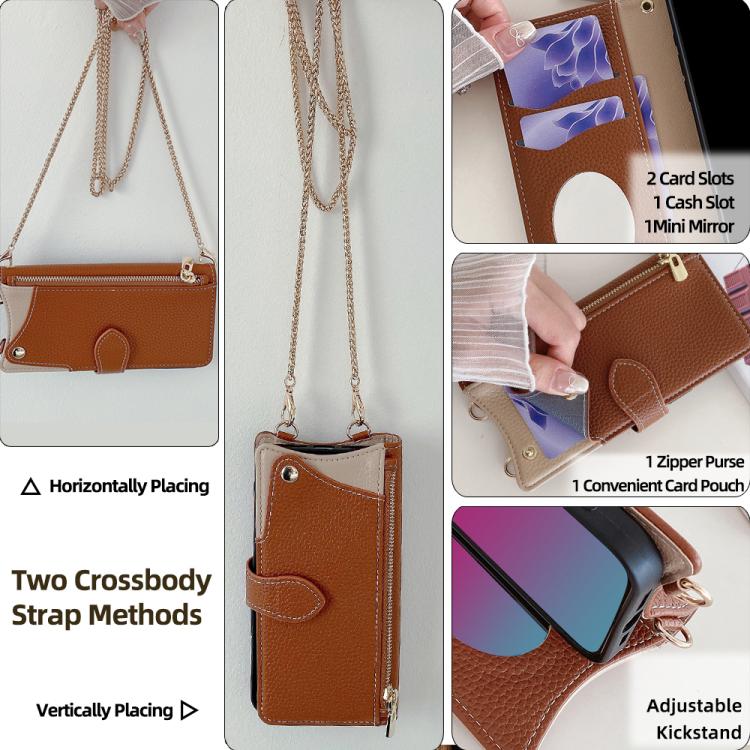 For OnePlus Ace 3 Pro Crossbody Chain Fishtail Litchi Leather Phone Case(Brown) - OnePlus Cases by PMC TechLife | Online Shopping South Africa | PMC TechLife | Buy Now Pay Later Mobicred