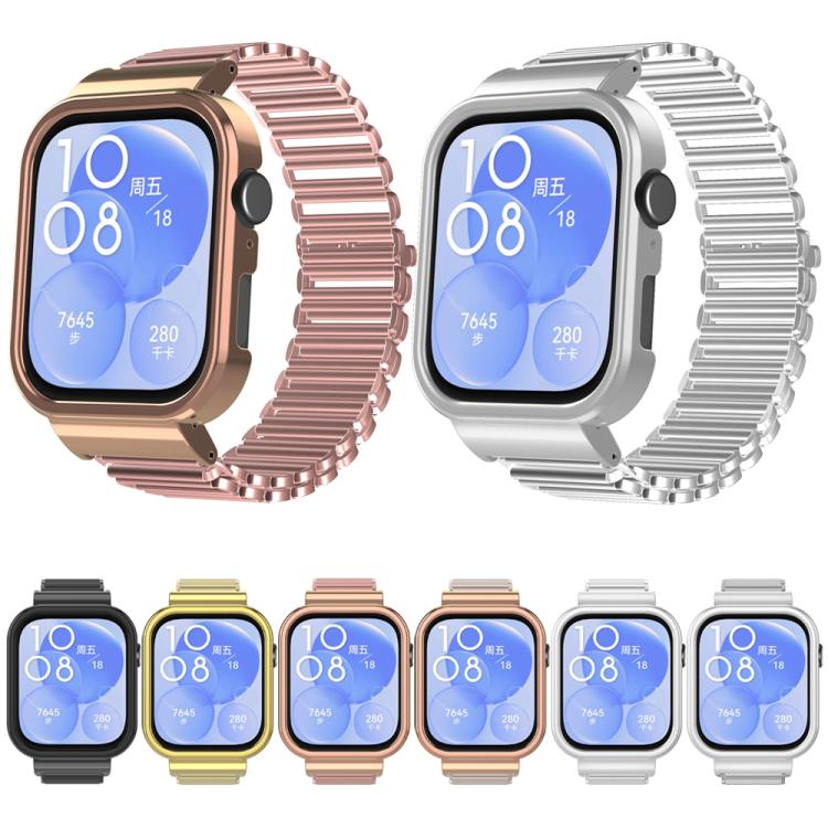 For Huawei Watch Fit3 Hollow Chain Metal Frame Watch Band(Silver+Silver White) - free shipping - PMC TechLife - Order now!