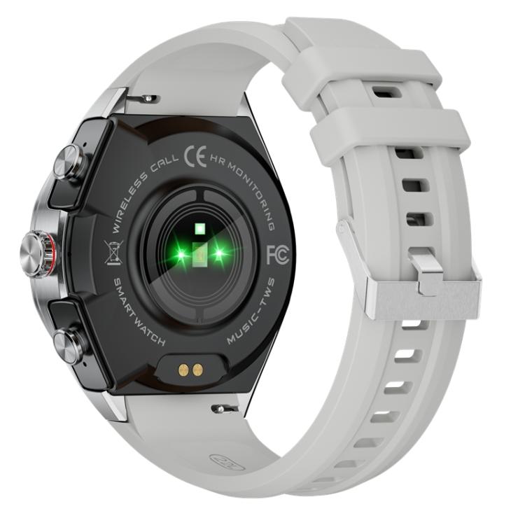 GT97 1.53 inch Round Screen 2 in 1 Bluetooth Earphone Silicone Strap Smart Watch Supports Bluetooth Calls(Silver) - free shipping - PMC TechLife - Order now!