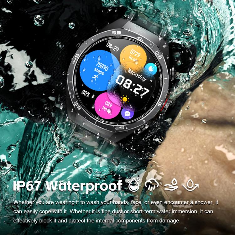 GT97 1.53 inch Round Screen 2 in 1 Bluetooth Earphone Leather Strap Smart Watch Supports Bluetooth Calls(Silver) - free shipping - PMC TechLife - Order now!