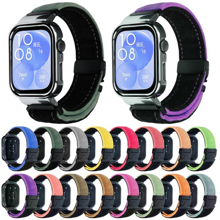 For Huawei Watch Fit3 Brushed Metal Silver Frame Watch Band(Black Peach) - free shipping - PMC TechLife - Order now!