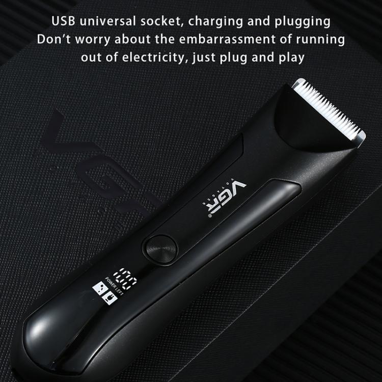 VGR V-951 IPX5 LED Digital Display Portable Light USB Hair Clipper(Black) - free shipping - PMC TechLife - Order now!