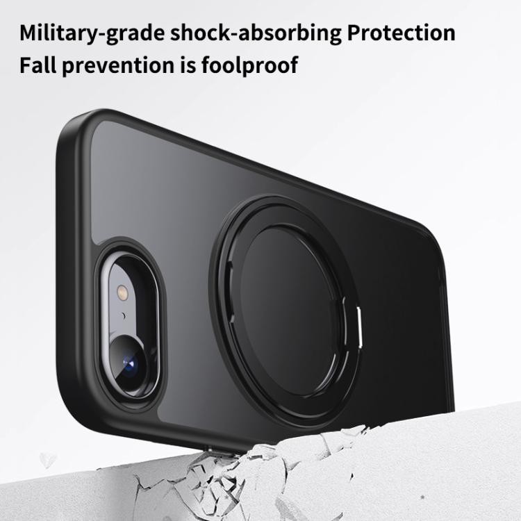 For iPhone 16e Frosted 360 Degree MagSafe Magnetic Holder Phone Case(Silver) - iPhone 16e Cases by PMC TechLife | Online Shopping South Africa | PMC TechLife | Buy Now Pay Later Mobicred