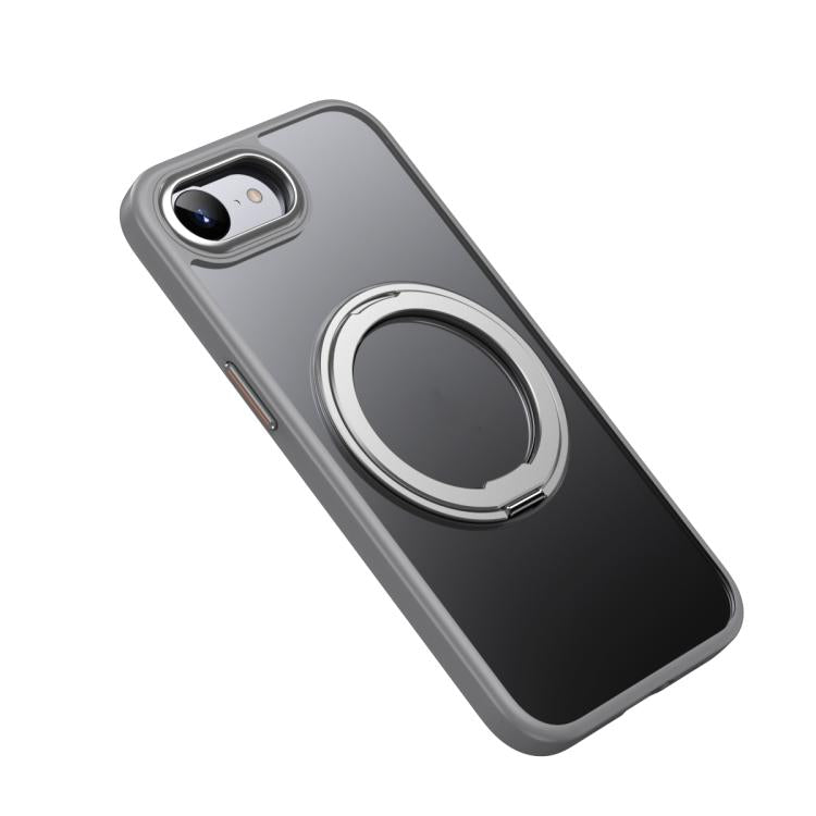 For iPhone 16e Frosted 360 Degree MagSafe Magnetic Holder Phone Case(Grey) - iPhone 16e Cases by PMC TechLife | Online Shopping South Africa | PMC TechLife | Buy Now Pay Later Mobicred