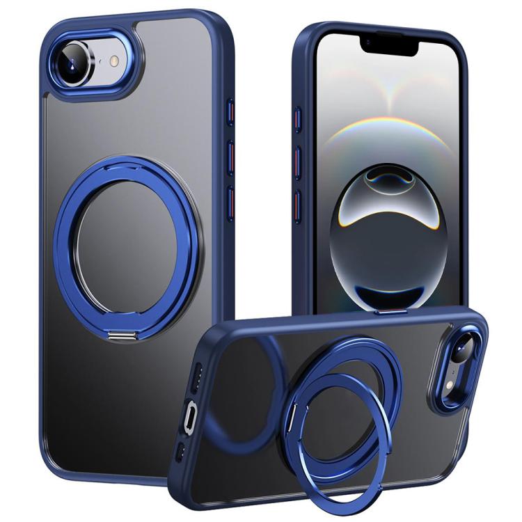 For iPhone 16e Frosted 360 Degree MagSafe Magnetic Holder Phone Case(Blue) - free shipping - PMC TechLife - Order now!