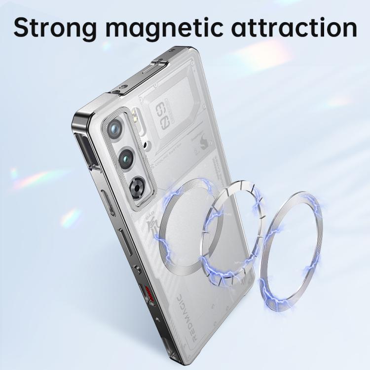 For ZTE nubia RedMagic 9 Pro / 9 Pro+ Alloy Frame Frosted Magnetic Single-sided Phone Case(Black) - ZTE Cases by PMC TechLife | Online Shopping South Africa | PMC TechLife | Buy Now Pay Later Mobicred