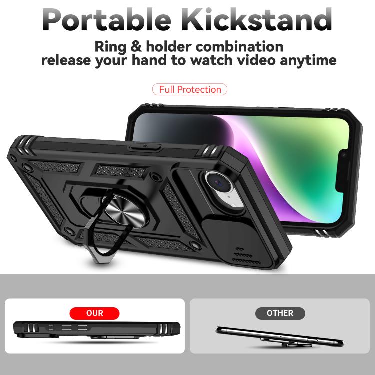 For iPhone 16e Sliding Camshield Holder Phone Case(Black) - iPhone 16e Cases by PMC TechLife | Online Shopping South Africa | PMC TechLife | Buy Now Pay Later Mobicred