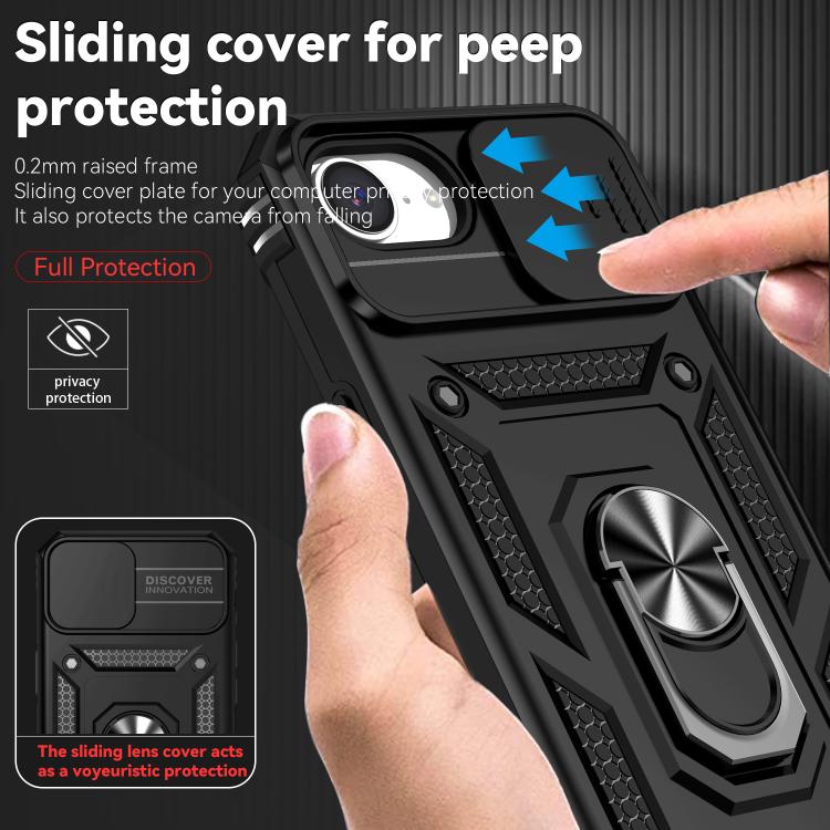 For iPhone 16e Sliding Camshield Holder Phone Case(Black) - iPhone 16e Cases by PMC TechLife | Online Shopping South Africa | PMC TechLife | Buy Now Pay Later Mobicred