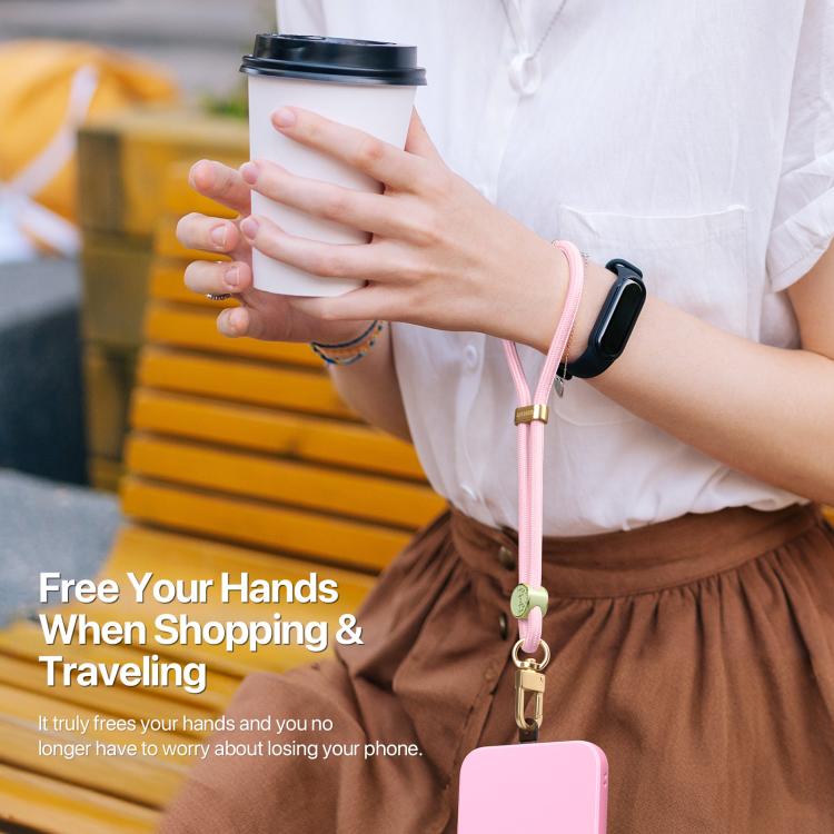 DUX DUCIS Garden Series Tile Pattern Adjustable Short Phone Lanyard(Light Pink) - Lanyards & Wrist Straps by DUX DUCIS | Online Shopping South Africa | PMc TechLife | Buy Now Pay Later Mobicred