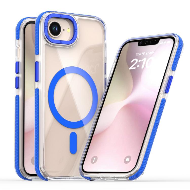 For iPhone 16e Dual-Color Clear Acrylic Hybrid TPU MagSafe Phone Case(Blue) - iPhone 16e Cases by PMC TechLife | Online Shopping South Africa | PMC TechLife | Buy Now Pay Later Mobicred