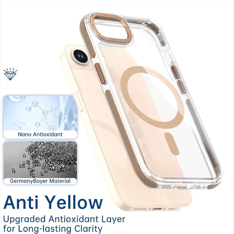 For iPhone 16e Dual-Color Clear Acrylic Hybrid TPU MagSafe Phone Case(Orange) - iPhone 16e Cases by PMC TechLife | Online Shopping South Africa | PMC TechLife | Buy Now Pay Later Mobicred