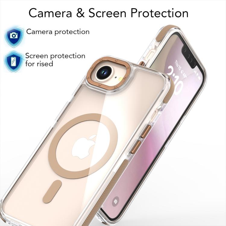 For iPhone 16e Dual-Color Clear Acrylic Hybrid TPU MagSafe Phone Case(Red) - iPhone 16e Cases by PMC TechLife | Online Shopping South Africa | PMC TechLife | Buy Now Pay Later Mobicred