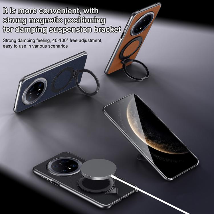 For Huawei Mate 70 SULADA Top Grain Leather MagSafe Magnetic Holder Phone Case(Black) - free shipping - PMC TechLife - Order now!