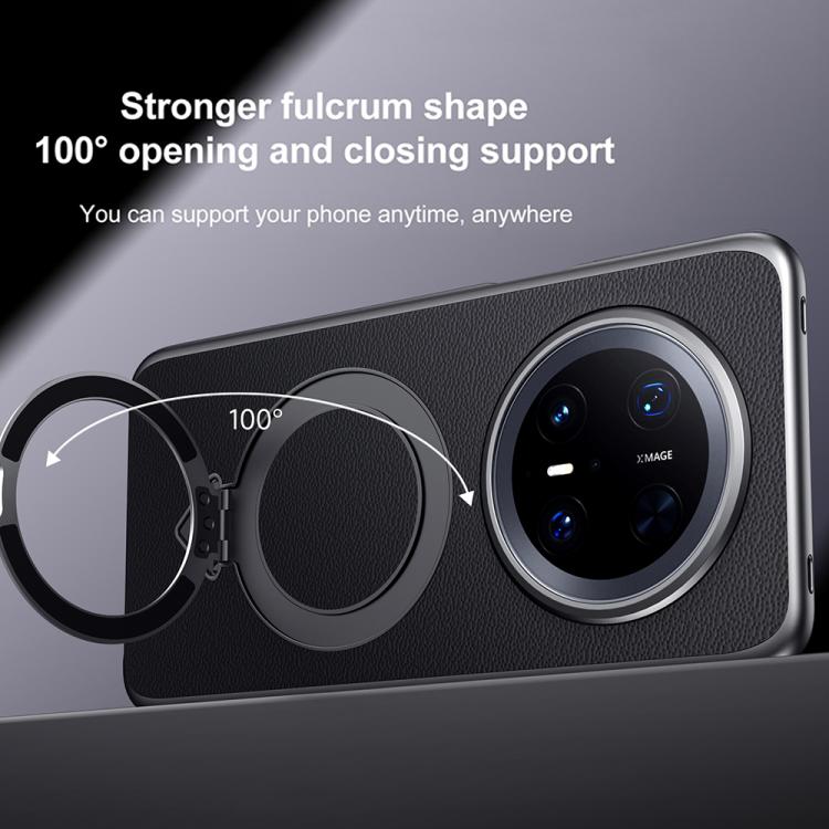 For Huawei Mate 70 SULADA Top Grain Leather MagSafe Magnetic Holder Phone Case(Black) - free shipping - PMC TechLife - Order now!