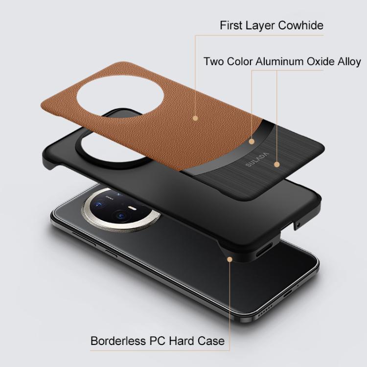 For Huawei Mate 70 SULADA Frameless Top Layer Cowhide Leather Hybrid PC Phone Case(Brown) - Huawei Cases by SULADA | Online Shopping South Africa | PMC TechLife | Buy Now Pay Later Mobicred