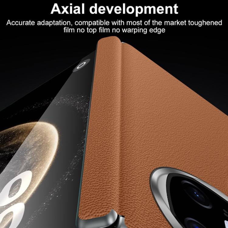 For Huawei Mate X6 SULADA Frameless Top Layer Cowhide Leather Hybrid PC Phone Case(Brown) - free shipping - PMC TechLife - Order now!