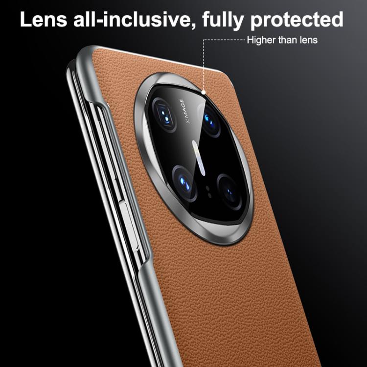 For Huawei Mate X6 SULADA Frameless Top Layer Cowhide Leather Hybrid PC Phone Case(Brown) - free shipping - PMC TechLife - Order now!