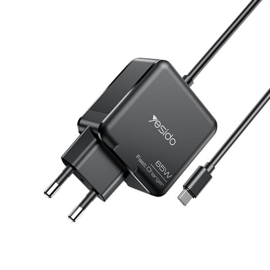 Yesido YC75 PD65W 2m USB-C / Type-C Cable Laptop Charger, EU Plug(Black) - Cable & Adapter by Yesido | Online Shopping South Africa | PMC Jewellery | Buy Now Pay Later Mobicred