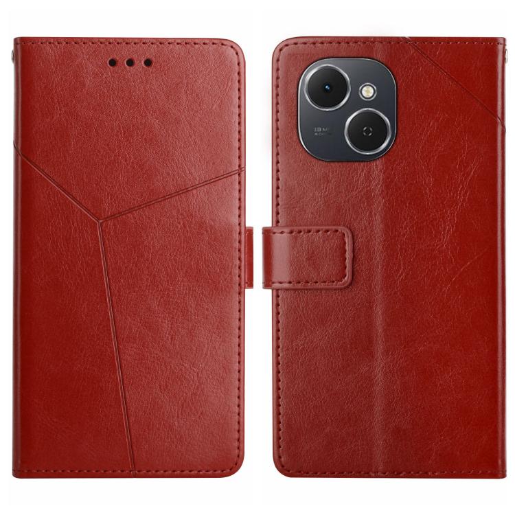 For Tecno Spark 40C Y-shaped Pattern Flip Leather Phone Case(Brown) - free shipping - PMC TechLife - Order now!