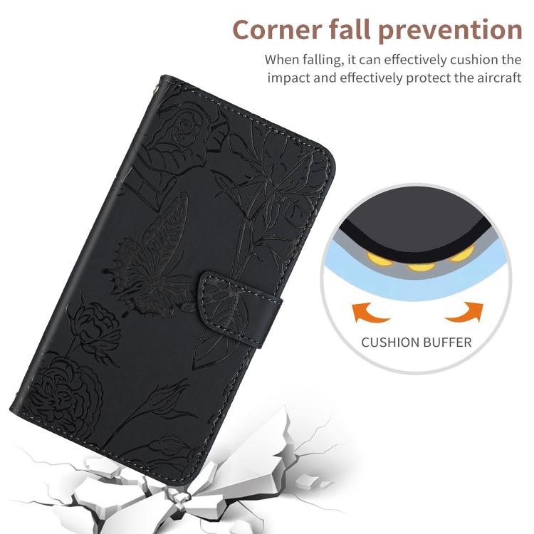 For Tecno Spark 40 Pro 4G Skin Feel Butterfly Embossed Flip Leather Phone Case(Black) - free shipping - PMC TechLife - Order now!