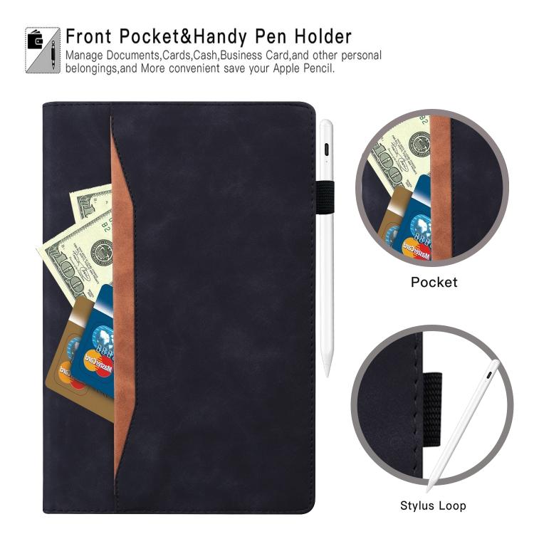 For Tecno Megapad 11 2024 Splicing Shockproof Leather Tablet Case(Black) - Others by PMC TechLife | Online Shopping South Africa | PMC TechLife | Buy Now Pay Later Mobicred
