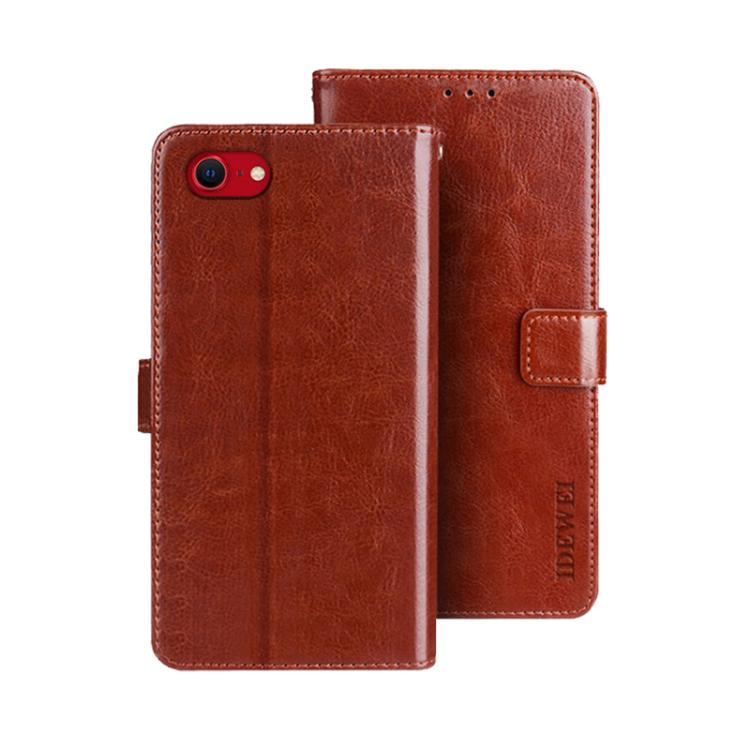 For iPhone 16e idewei Crazy Horse Texture Leather Phone Case(Brown) - free shipping - PMc TechLife - Order now!