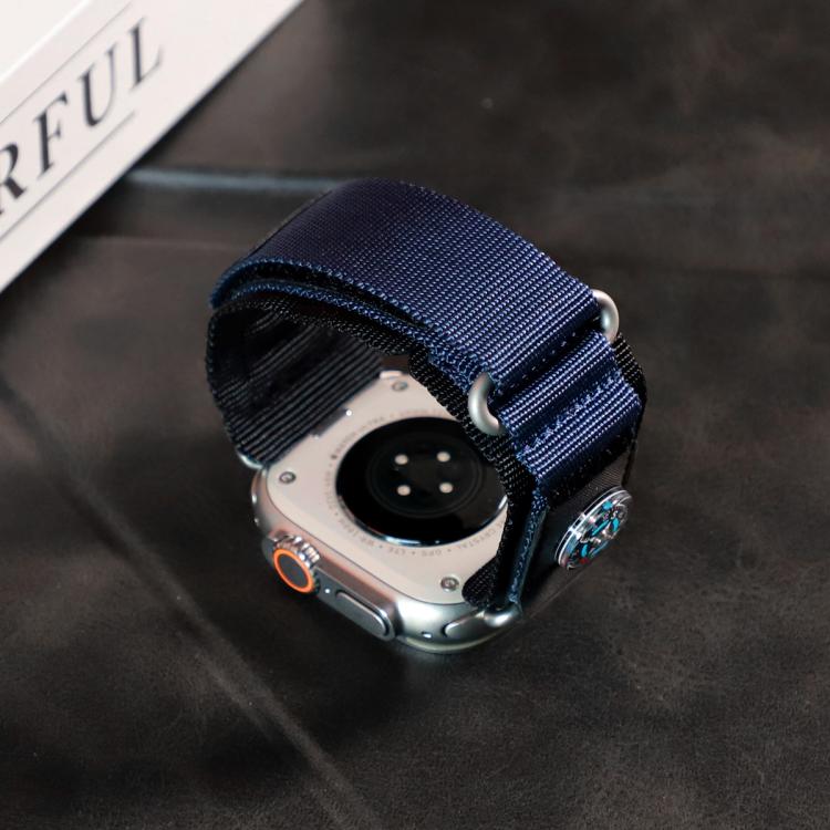 For Apple Watch 46mm / 49mm / 45mm / 44mm Compass Nylon Loop Watch Band(Black Blue) - free shipping - PMc TechLife - Order now!