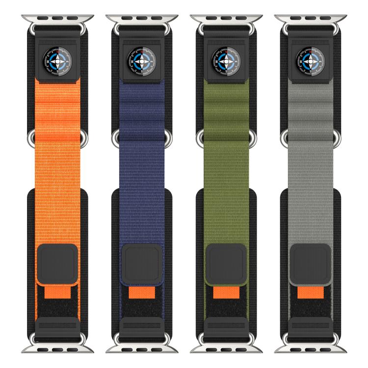 For Apple Watch 46mm / 49mm / 45mm / 44mm Compass Nylon Loop Watch Band(Black Blue) - free shipping - PMc TechLife - Order now!