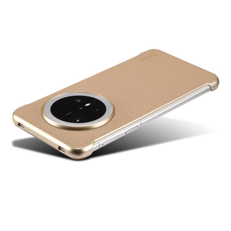 For Huawei Mate 60 Pro Denior A20 Genuine Leather Litchi Texture MagSafe Frameless Phone Case(Khaki) - free shipping - PMc TechLife - Order now!
