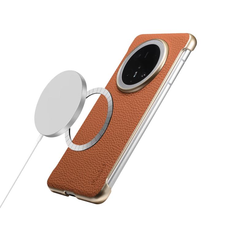 For Huawei Mate 70 Denior A20 Genuine Leather Litchi Texture MagSafe Frameless Phone Case(Brown) - free shipping - PMc TechLife - Order now!