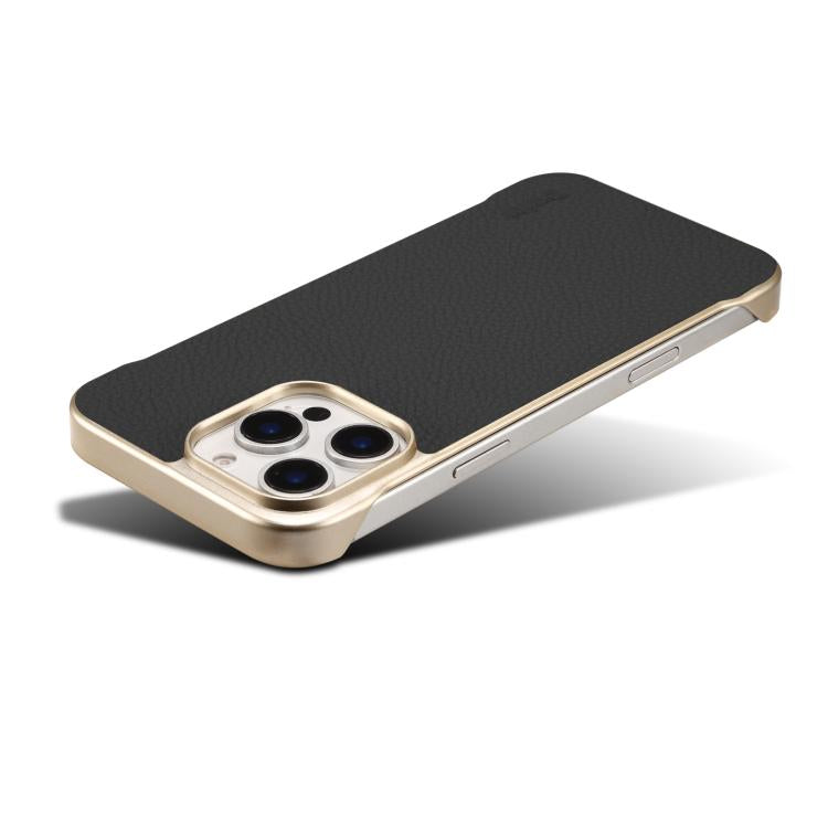 For iPhone 16 Denior A20 Genuine Leather Litchi Texture MagSafe Frameless Phone Case(Black) - free shipping - PMc TechLife - Order now!