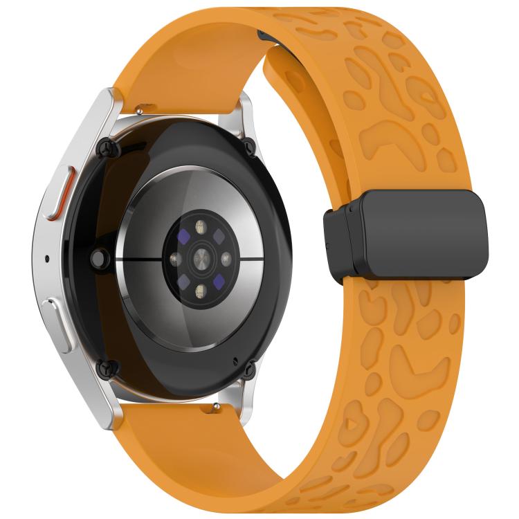 22mm Kalebol Universal Leopard Print Magnetic Folding Buckle Silicone Strap(Yellow) - free shipping - PMc TechLife - Order now!