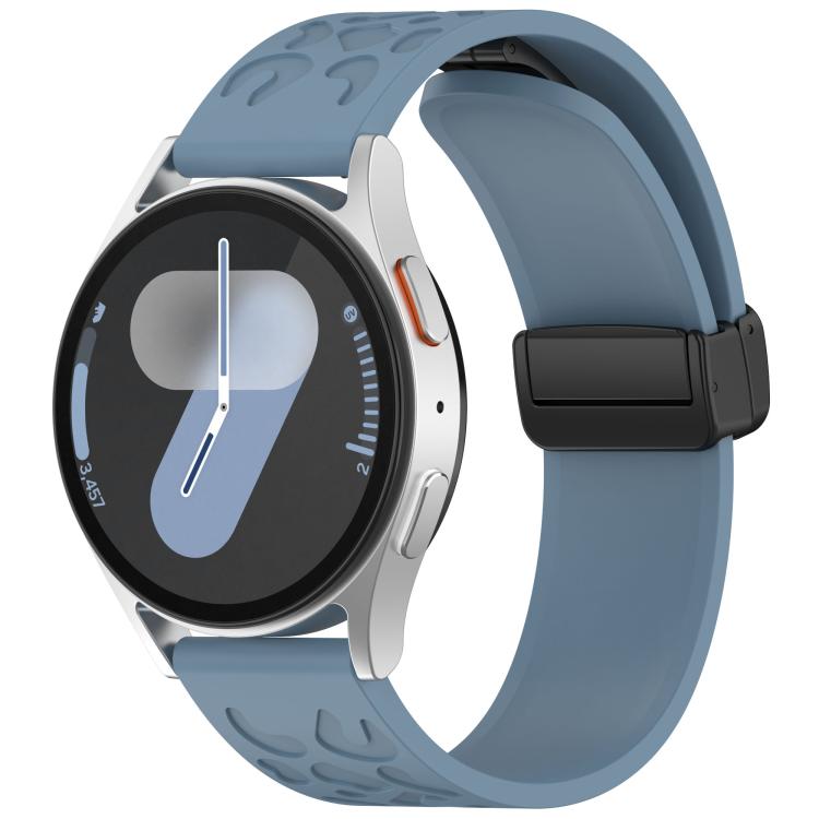 22mm Kalebol Universal Leopard Print Magnetic Folding Buckle Silicone Strap(Slate Blue) - free shipping - PMc TechLife - Order now!