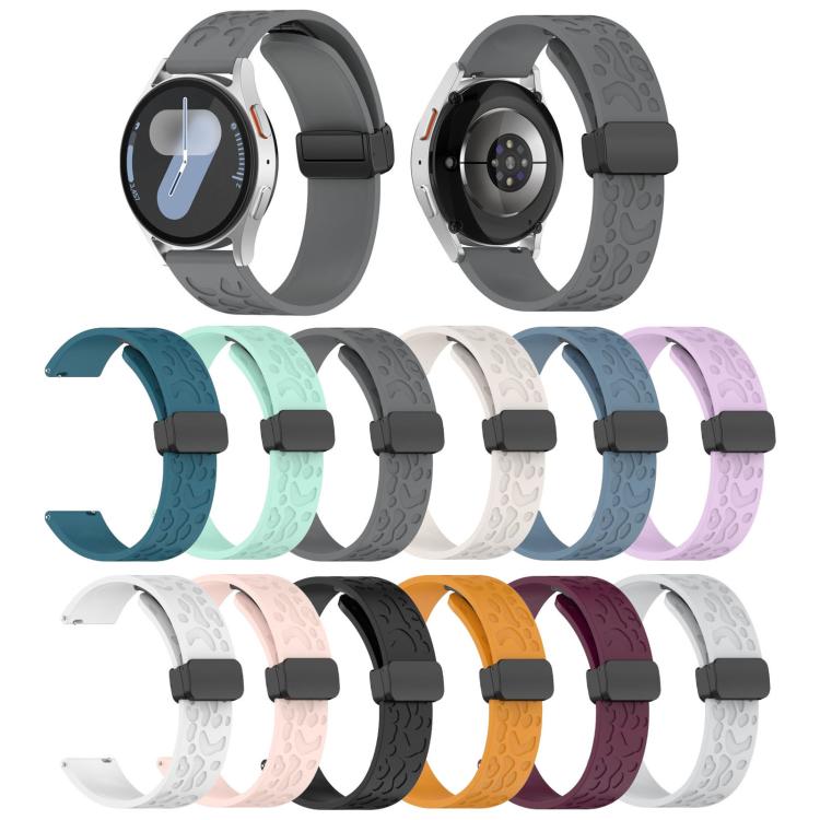 18mm Kalebol Universal Leopard Print Magnetic Folding Buckle Silicone Strap(White) - free shipping - PMc TechLife - Order now!