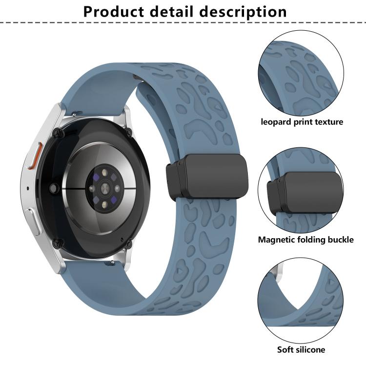 18mm Kalebol Universal Leopard Print Magnetic Folding Buckle Silicone Strap(White) - free shipping - PMc TechLife - Order now!