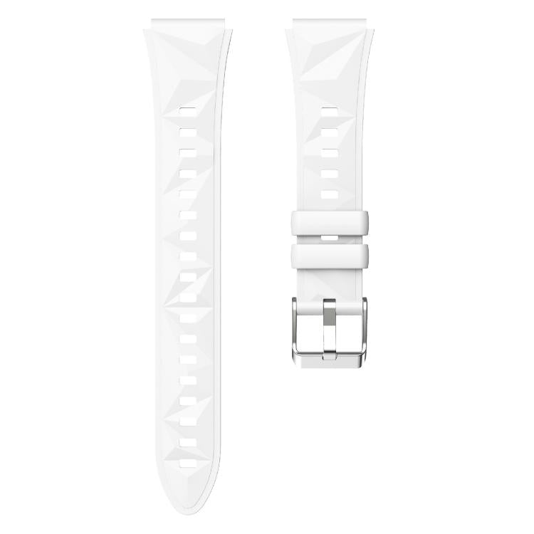 Kalebol 18mm Universal Diamond Embossed Silicone Strap(White) - 18mm Bands by Kalebol | Online Shopping South Africa | PMc TechLife | Buy Now Pay Later Mobicred