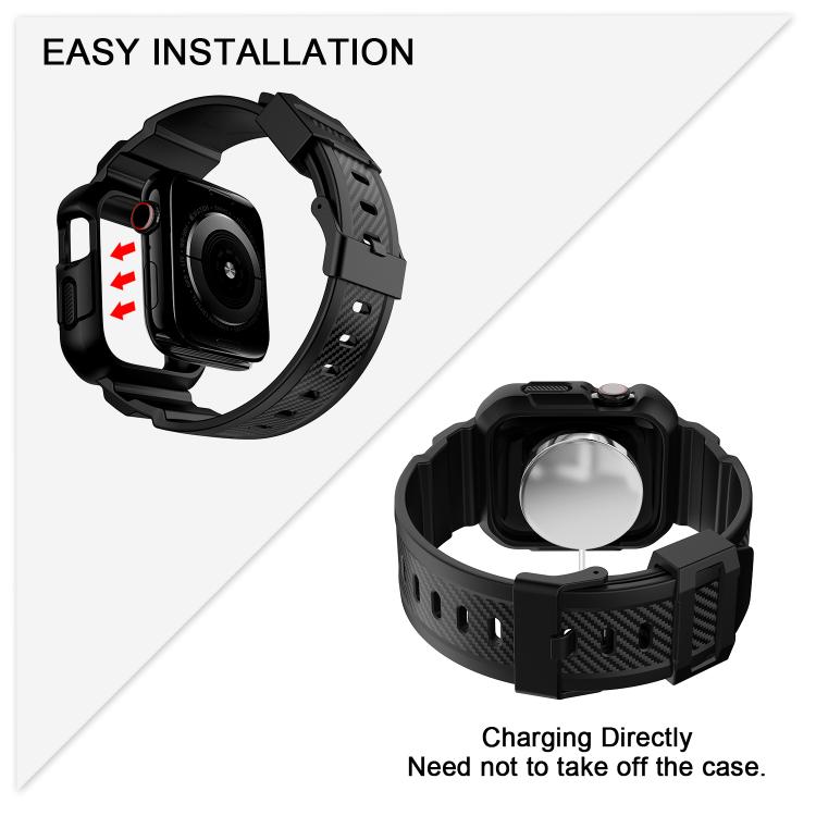 For Apple Watch Ultra 2 / 1 49mm VIETAO Carbon Fiber Silicone Strap(Black) - Watch Bands by VIETAO | Online Shopping South Africa | PMc TechLife | Buy Now Pay Later Mobicred