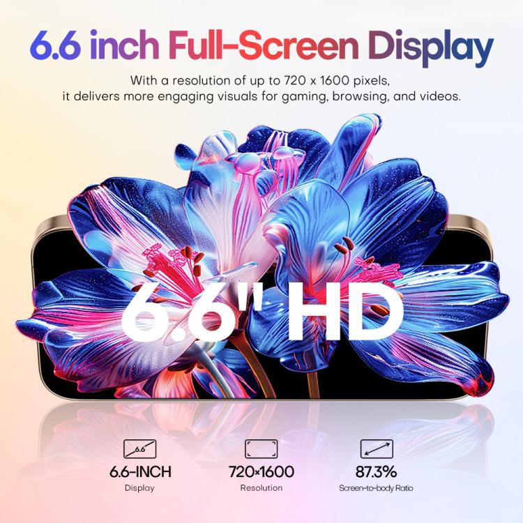 A88 / i16 Pro Max, 2GB+16GB, 6.6 inch Android 8.1 MTK6580A Quad Core, OTG, Network: 3G, Dual SIM, Plug:US Plug(Titanium White) - free shipping - PMc TechLife - Order now!